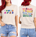 It’s Okay to Feel All the Feels Front & Back Graphic T-Shirt – Colourful Emotions Character Tee