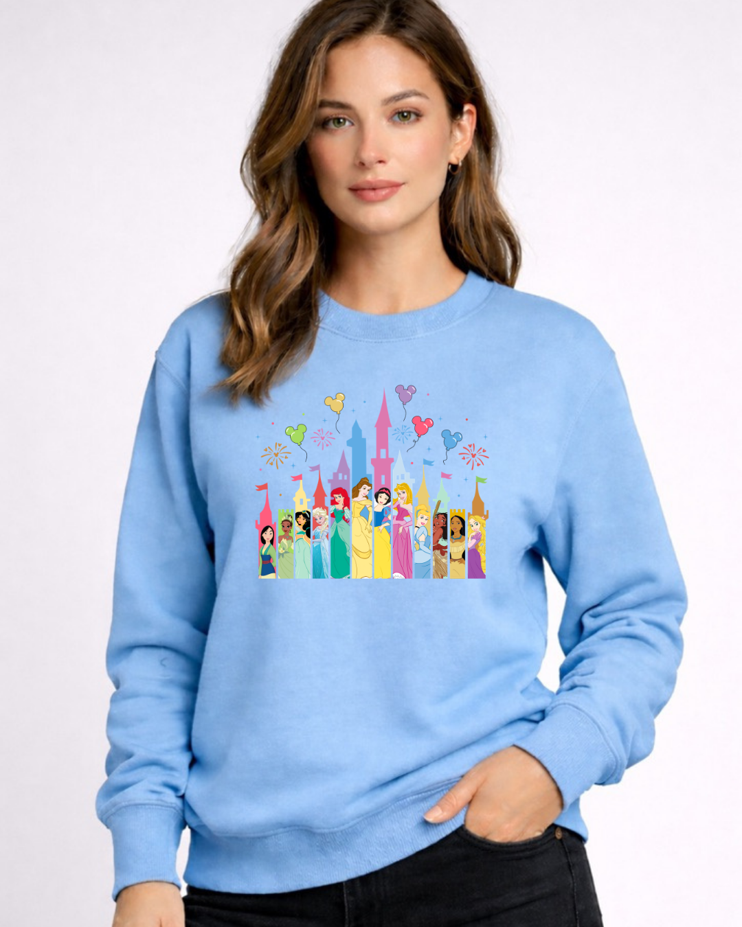 Princess Castle Disney Sweatshirt – Cozy Graphic Crewneck, Unisex Disney Style Jumper