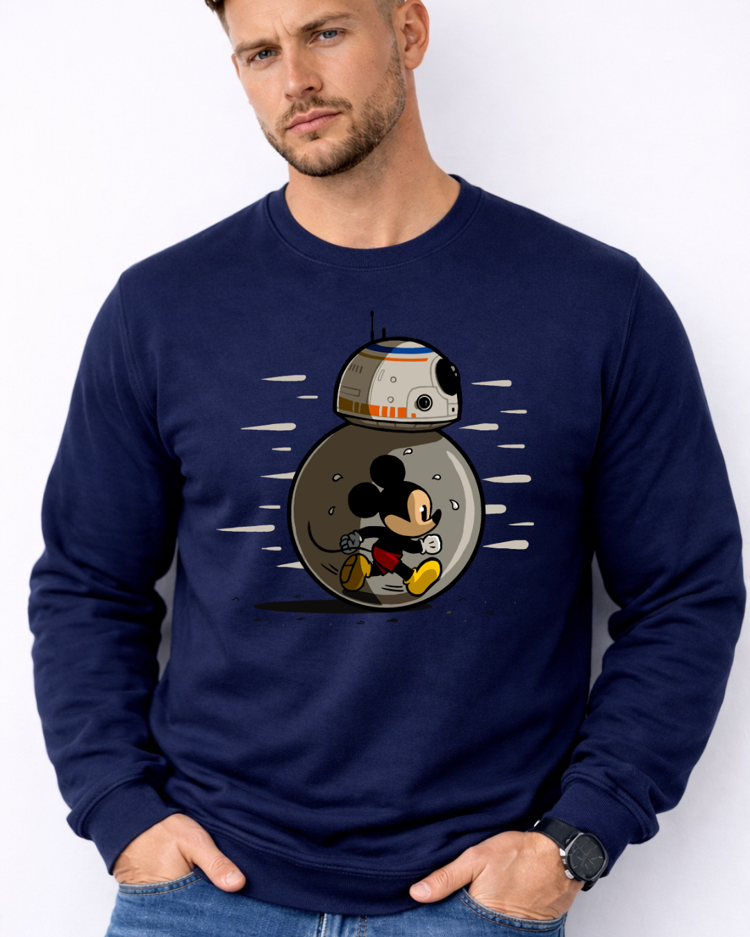 Mickey Mouse BB8 Disney Sweatshirt – Cozy Graphic Crewneck, Unisex Disney Style Jumper