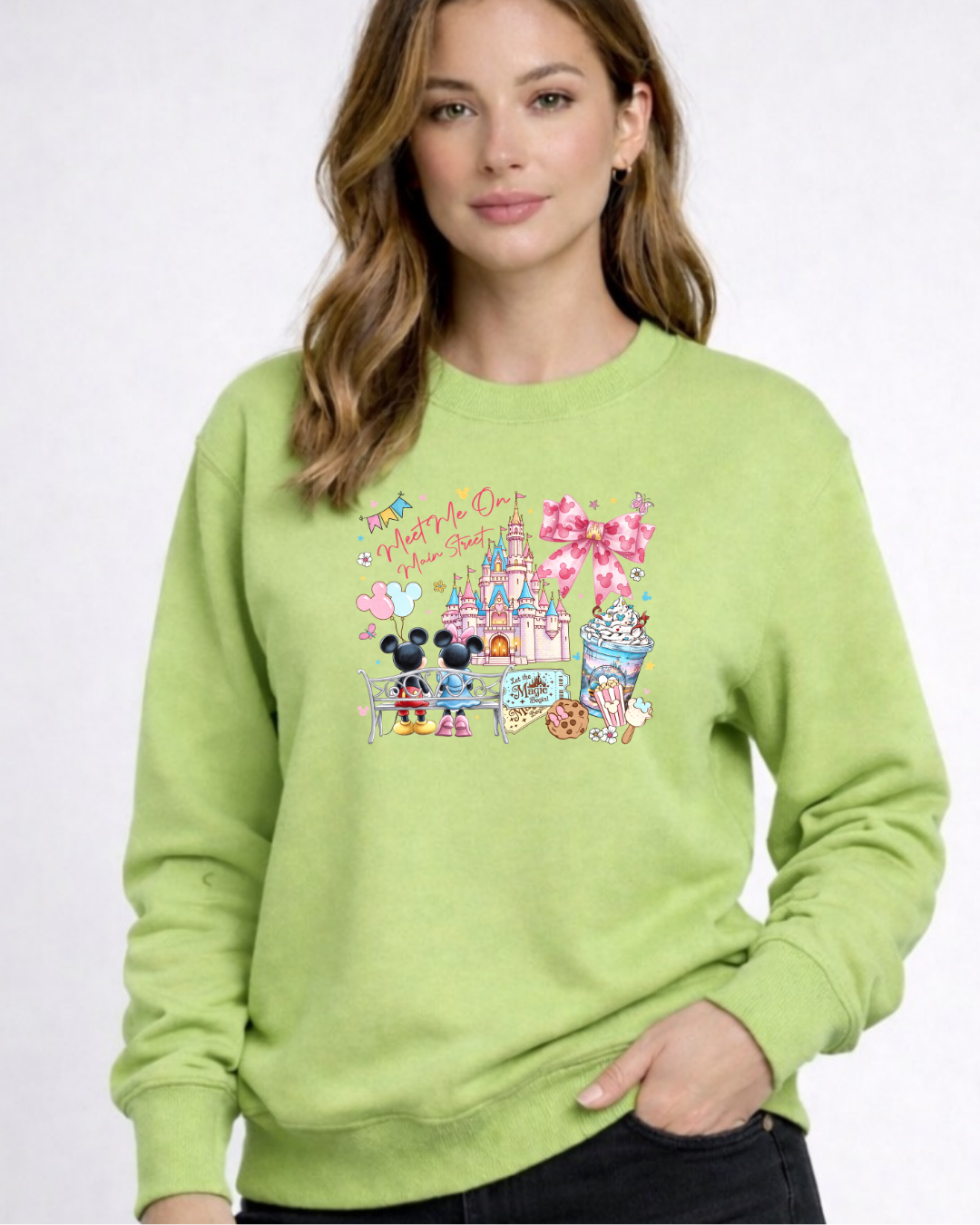 Meet Me On Main Street Disney Sweatshirt – Cozy Graphic Crewneck, Unisex Disney Style Jumper