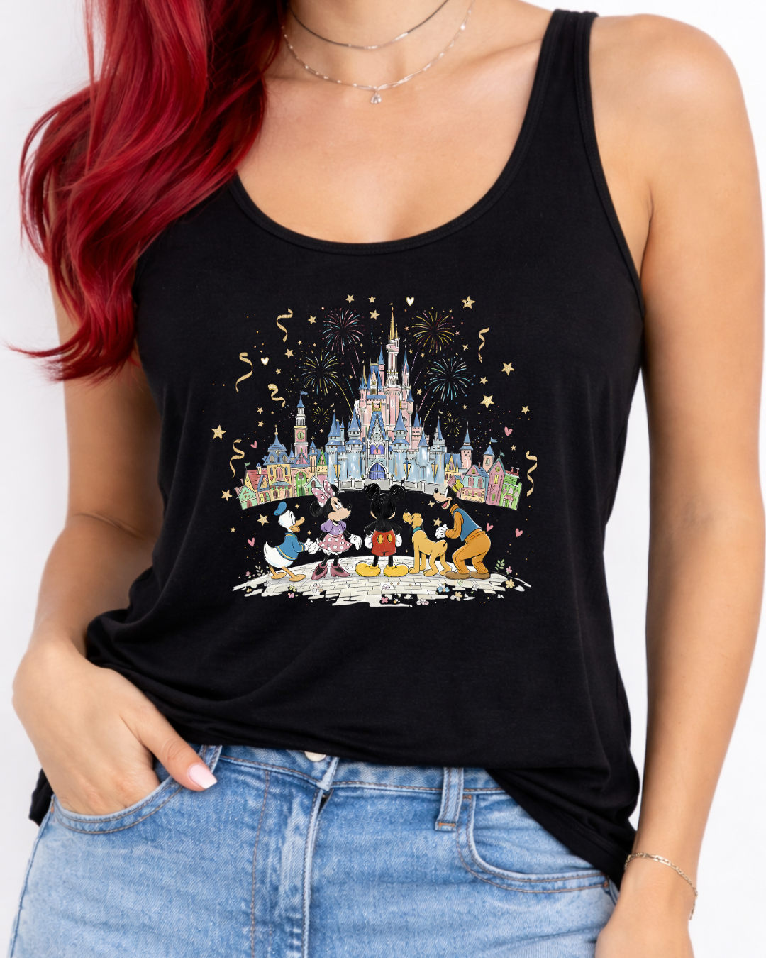 Fab 5 Castle Disney Vest Top, Disney Tank Top Women, Disney World Outfit, Disney Holiday Shirt,