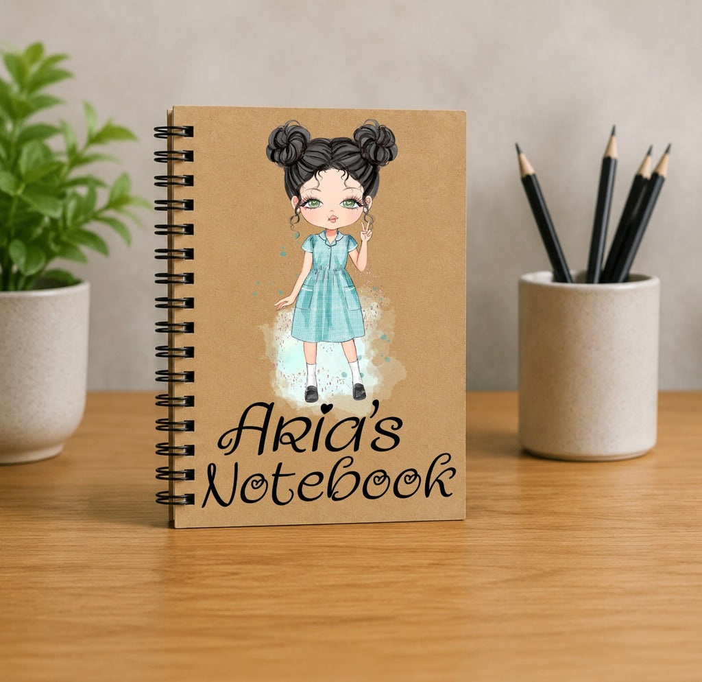 Personalised Summer Dress School Girl Notebook