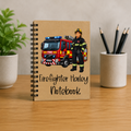 Personalised Firefighter Notebook | Custom Firefighter Journal | Fire Engine Spiral Notebook | Gift for Firefighters | Personalised A5 Notebook